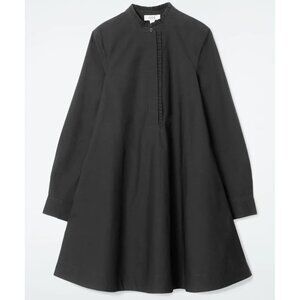 COS Ruffle Collar A-Line Mini Dress NWT Greige Size 2 (or 4)